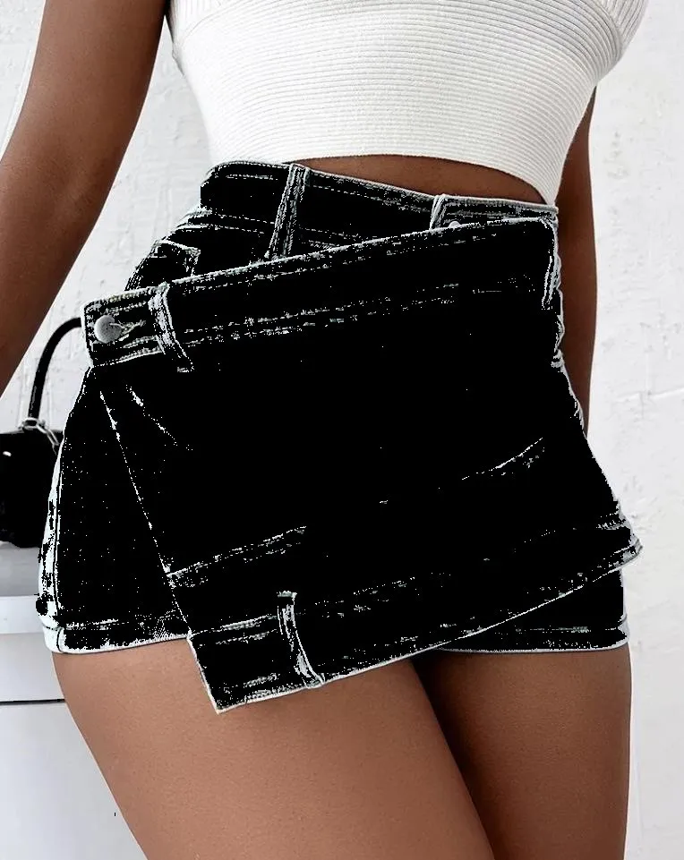 Plus size women's A- line High waist Irregular Wide-leg pants Women's Summer Korean style Slimming Women's Denim shorts
Plus size women's A- line High waist Irregular Wide-leg pants Women's Summer Korean style Slimming Women's Denim shorts