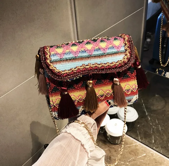 Bohemian style handbag tribal Chain Woven Shoulder Bag Fashion Handbag, Three-colour
Bohemian style handbag tribal Chain Woven Shoulder Bag Fashion Handbag, Three-colour