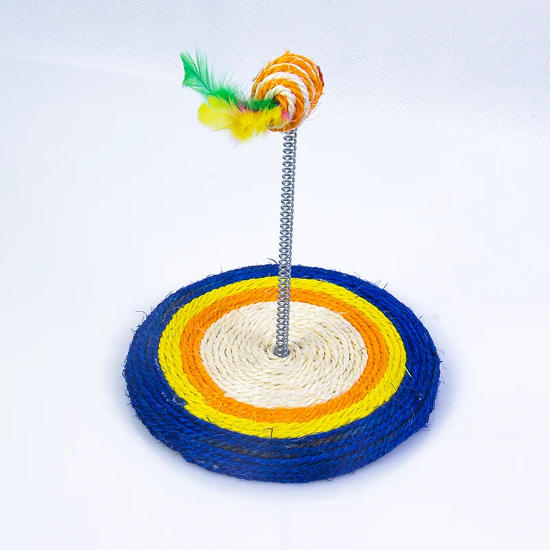 Funny cat toys accessories spring sisal mouse round scratch board cat, Colorful
Funny cat toys accessories spring sisal mouse round scratch board cat, Colorful