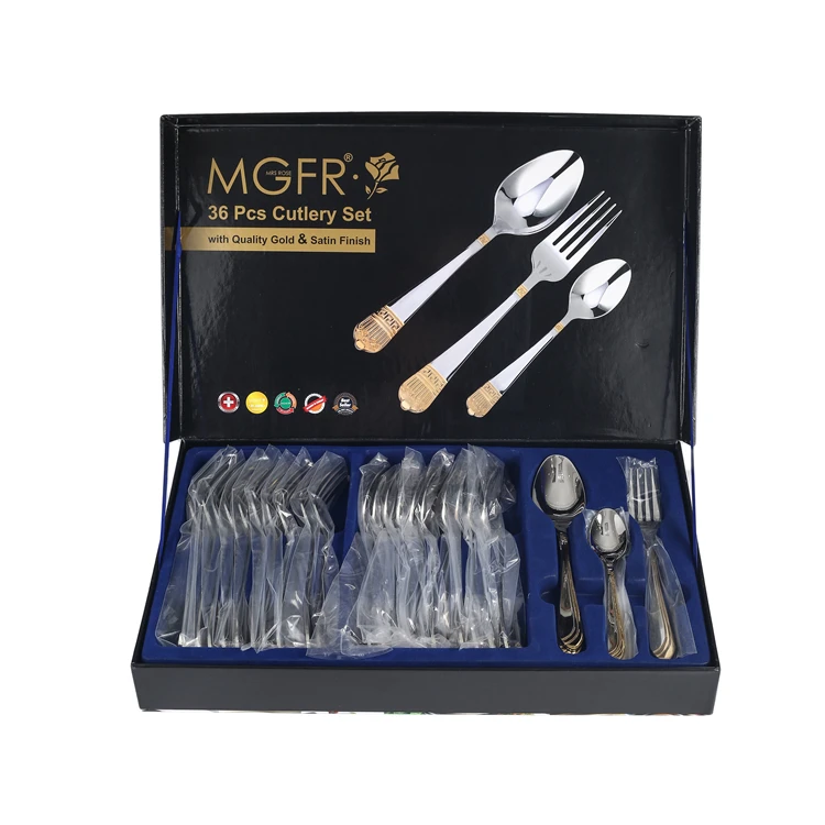 Reusable Cutlery Set Holiday Party High-end Hotel Special Gold-plated Golden Knives Forks Spoons Cutlery Set
Reusable Cutlery Set Holiday Party High-end Hotel Special Gold-plated Golden Knives Forks Spoons Cutlery Set