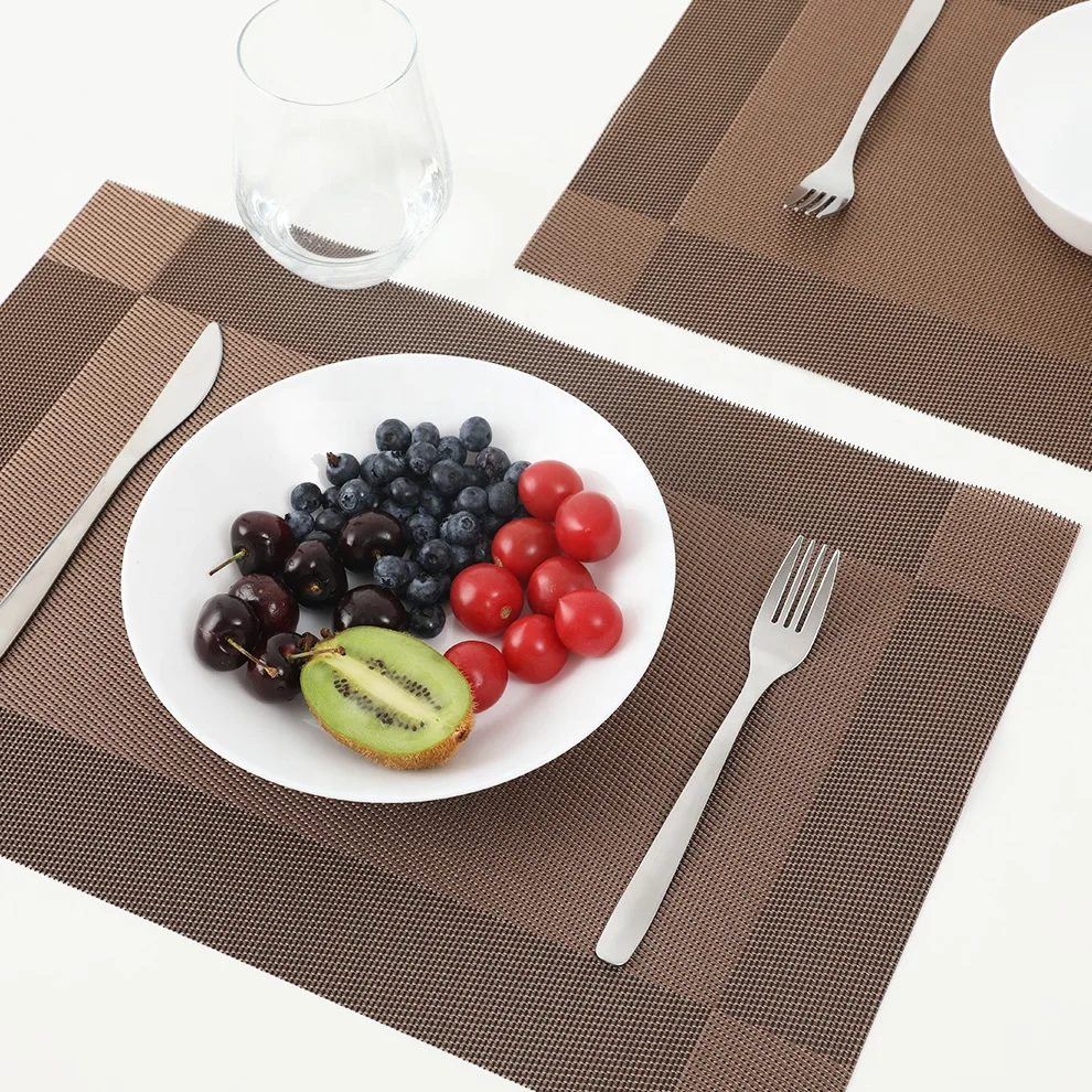 YIDIAN Household Hotel Customersize Heat Insulation Eco-friendly Vinyl Woven Crossweave Placemat Plastic PVC Dining Table Mat, As picture or customized
YIDIAN Household Hotel Customersize Heat Insulation Eco-friendly Vinyl Woven Crossweave Placemat Plastic PVC Dining Table Mat, As picture or customized