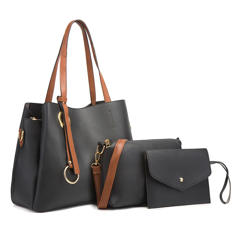 China Supplier Lady Business Laisure Wallet Purse Handbags Fashion Artificial leather 3pcs Woman Black Tote Bag Soft PU Handbag 
China Supplier Lady Business Laisure Wallet Purse Handbags Fashion Artificial leather 3pcs Woman Black Tote Bag Soft PU Handbag