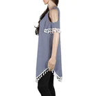 Wholesale Custom Logo Off-shoulder Stripel Print Ruffles Casual Women Dress