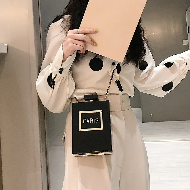 Gold Paris Perfume Shape Transparent Clutch Clear Box Banquet Evening Chain Acrylic Shoulder Bag Purse And Handbags For Women, Accept custom made
Gold Paris Perfume Shape Transparent Clutch Clear Box Banquet Evening Chain Acrylic Shoulder Bag Purse And Handbags For Women, Accept custom made