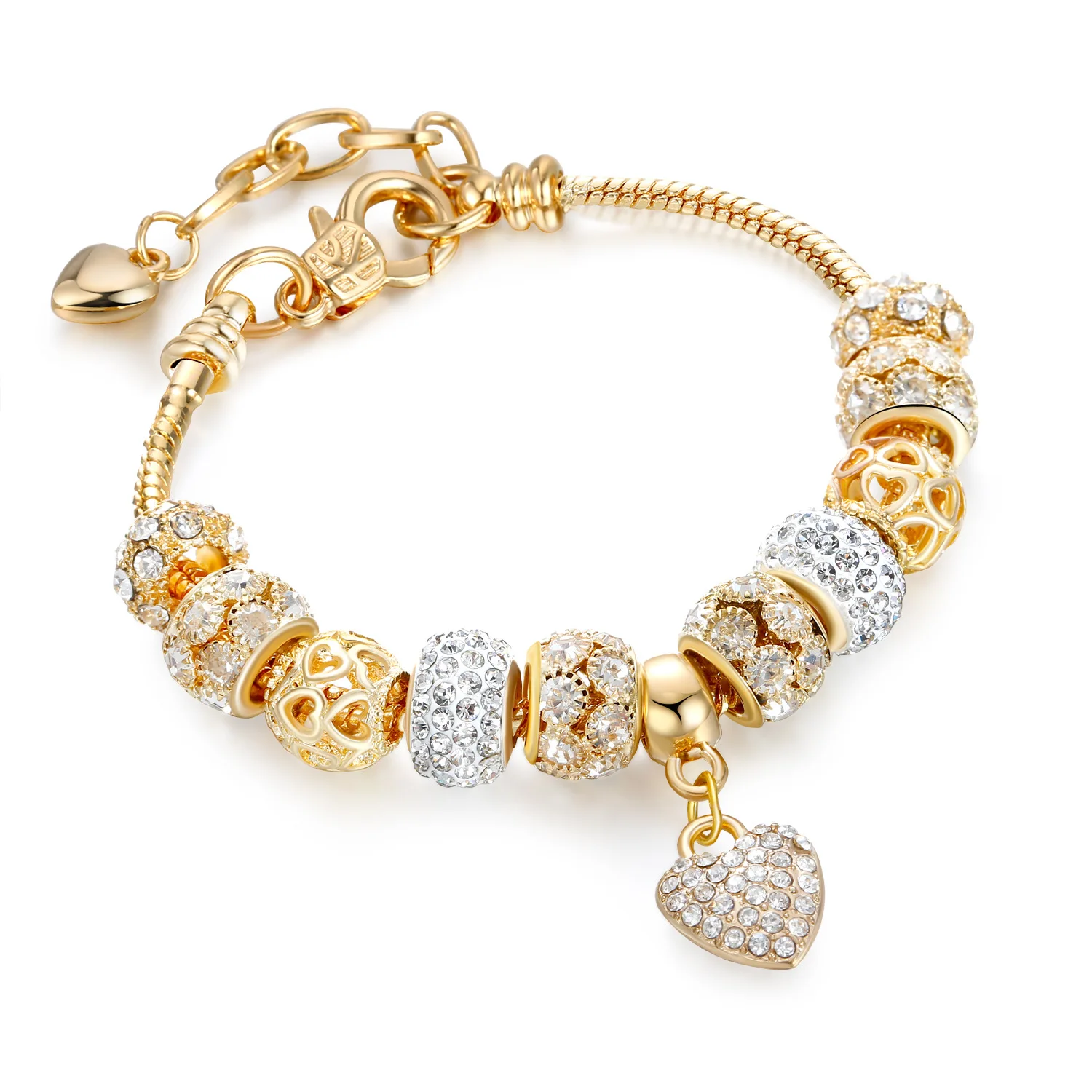 Best Selling Gold Plated CZ Heart Charm Bracelet Bling Full Diamond Crystal Rhinestone Heart Charm Bracelet For Party
Best Selling Gold Plated CZ Heart Charm Bracelet Bling Full Diamond Crystal Rhinestone Heart Charm Bracelet For Party