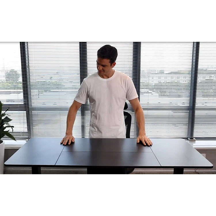 free shipping in stock black office adjustable height standing desk with 4 pieces tabletop, Black frame with black tabletop
free shipping in stock black office adjustable height standing desk with 4 pieces tabletop, Black frame with black tabletop