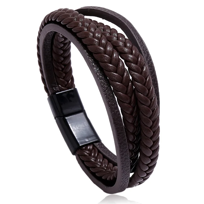 Multilayer Simple Woven Men Leather Bracelet New Magnetic Buckle Cowhine Bracelet Wholesale Jewelry
Multilayer Simple Woven Men Leather Bracelet New Magnetic Buckle Cowhine Bracelet Wholesale Jewelry