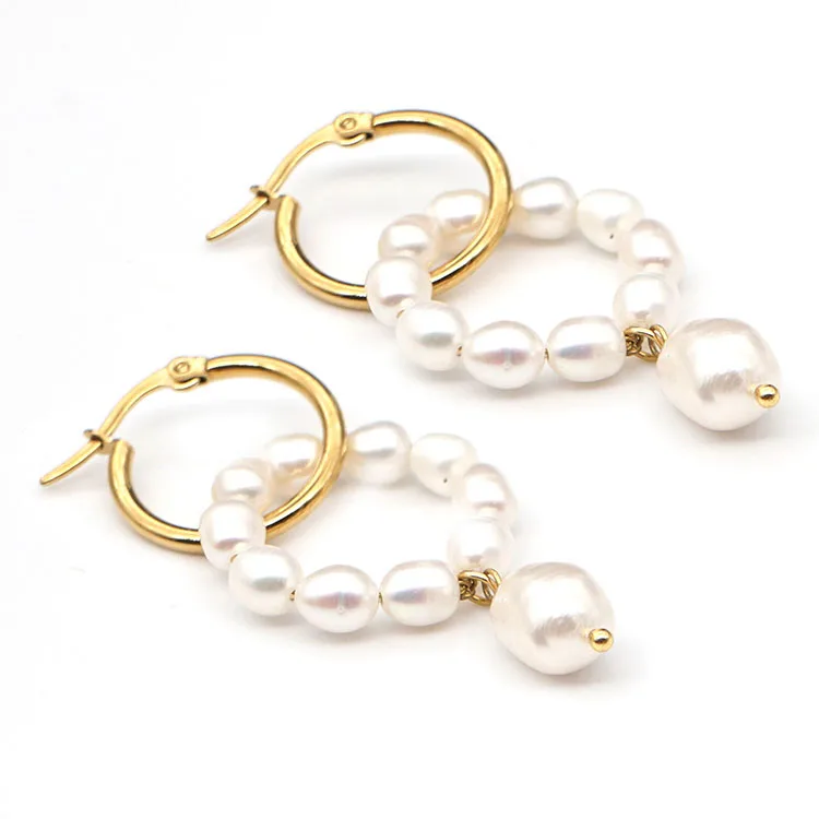 EP1005 fashion stainless steel pearl women hoop earring ,trendy freshwater pearl ladies earring
EP1005 fashion stainless steel pearl women hoop earring ,trendy freshwater pearl ladies earring