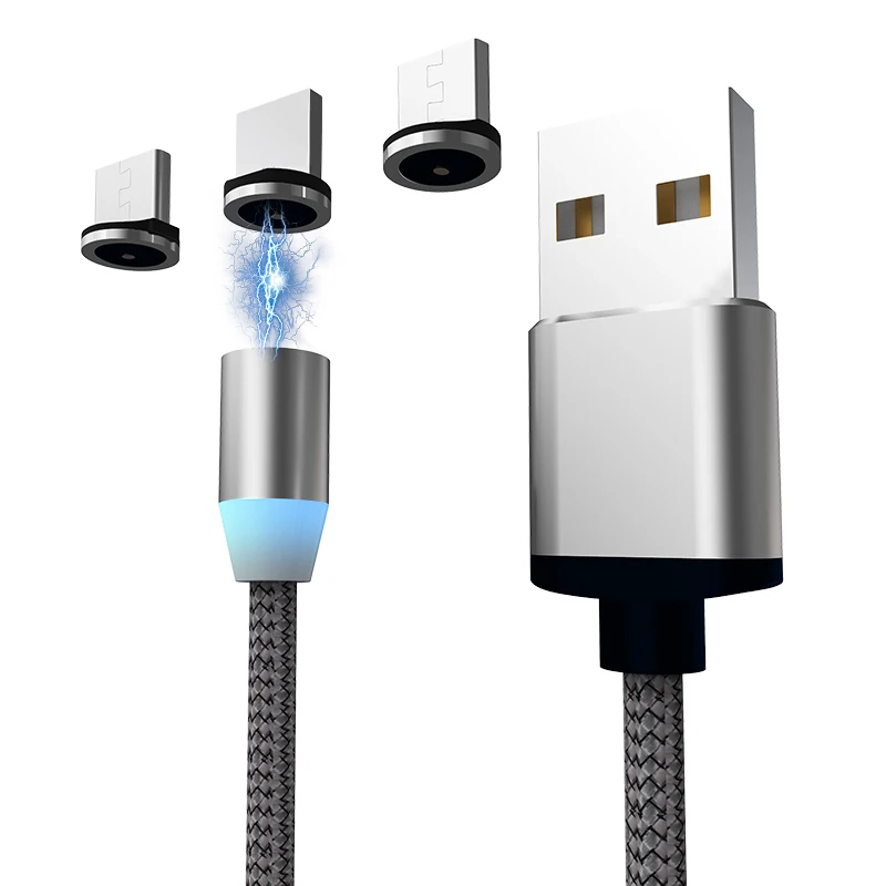 Type C Micro USB Magnetic Charging Cable LED Light 1M Magnetic Charger Cable For IOS Android
Type C Micro USB Magnetic Charging Cable LED Light 1M Magnetic Charger Cable For IOS Android