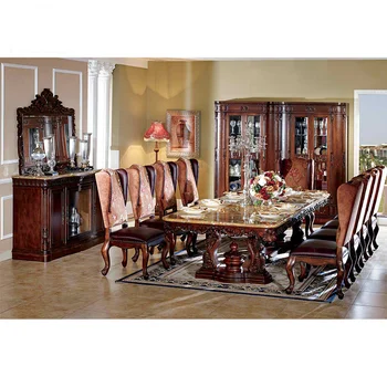 American style Solid Wood Hand Carved Dinning Room Set