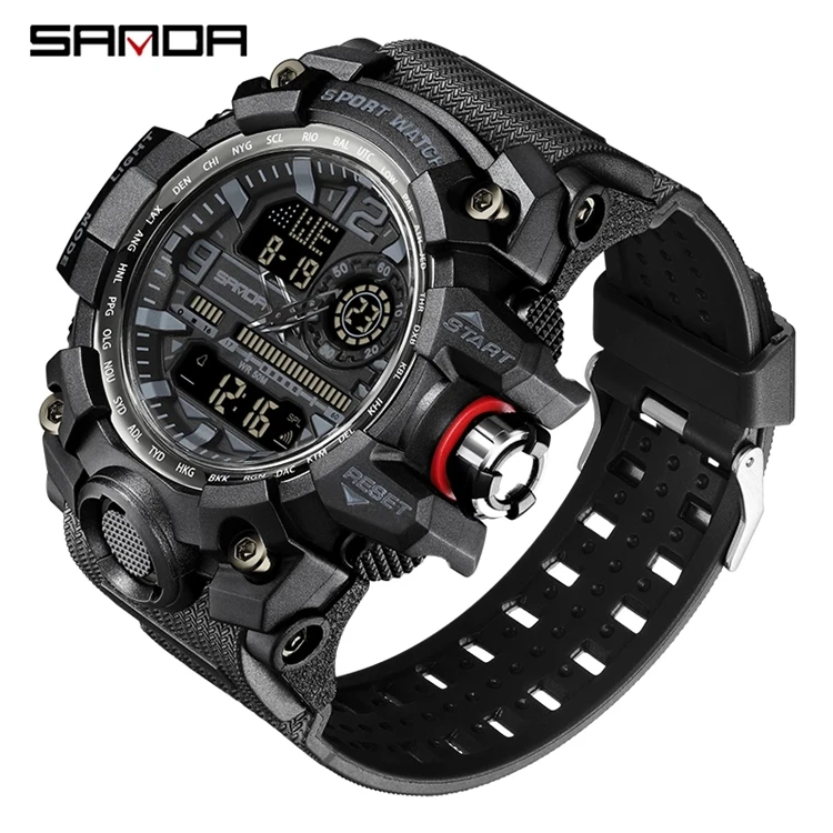 SANDA Top Brand Sports Men's Watches Military Quartz Watch Man Waterproof Wristwatch for Men Clock shock, 7 colors
SANDA Top Brand Sports Men's Watches Military Quartz Watch Man Waterproof Wristwatch for Men Clock shock, 7 colors
