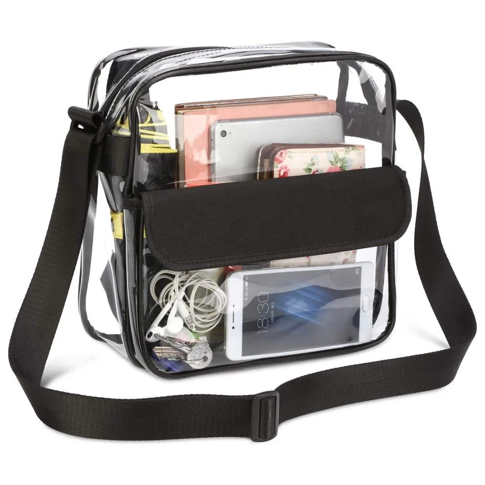 low MOQ Custom Clear Zipper Transparent black see through tote bag pvc crossbody bag
low MOQ Custom Clear Zipper Transparent black see through tote bag pvc crossbody bag