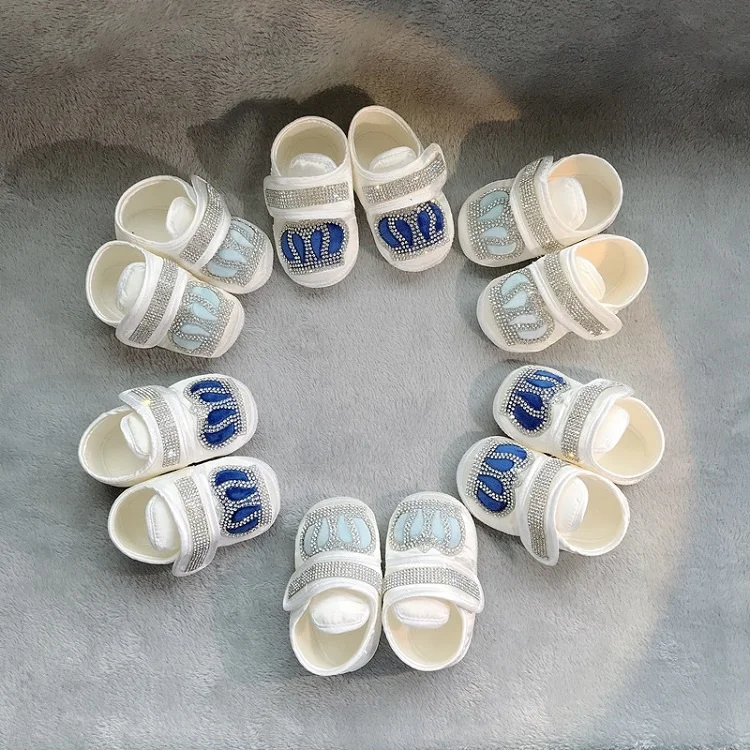 Soft Sole Newborn Infant Crown Cotton Shoes Custom Rhinestone Baby Prewalker Shoes for Girl Boy
Soft Sole Newborn Infant Crown Cotton Shoes Custom Rhinestone Baby Prewalker Shoes for Girl Boy