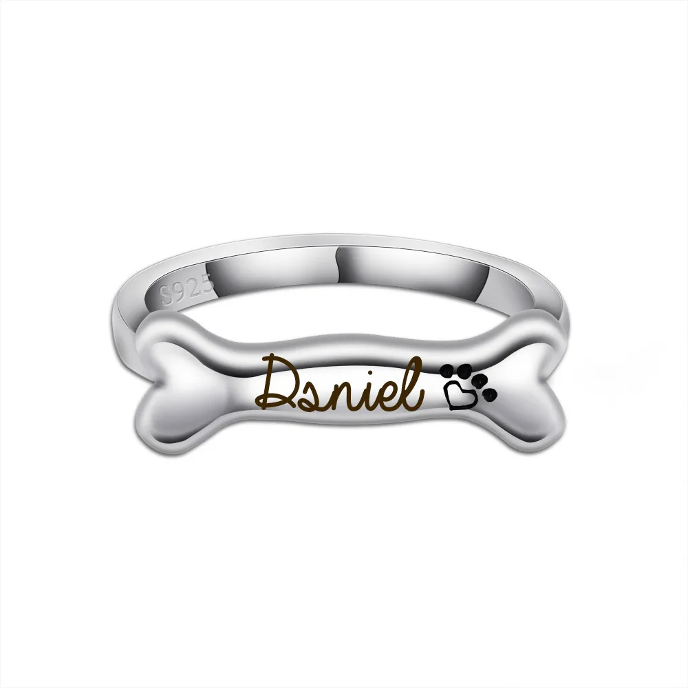 925 Sterling Silver Dog Bone Shaped Name Engraved Wedding Engagement Promise Rings Set for Men and Women
925 Sterling Silver Dog Bone Shaped Name Engraved Wedding Engagement Promise Rings Set for Men and Women