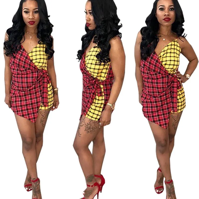 Hot Selling Fashion Women Double Colour Plaid Print Tie Cross Skirt And Sling Dresses Ladies Casual Clothing, As pictures
Hot Selling Fashion Women Double Colour Plaid Print Tie Cross Skirt And Sling Dresses Ladies Casual Clothing, As pictures