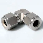 Stainless Steel SS304 Twin Ferrules 90 Degree Tube Union Elbows 1/16" to 1 1/2"
