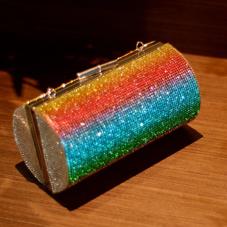 Wedding Evening Party Bling Clutch Rhinestone Bag Full Diamonds Rainbow Chain Rhinestone Bag Women, Customized color
Wedding Evening Party Bling Clutch Rhinestone Bag Full Diamonds Rainbow Chain Rhinestone Bag Women, Customized color