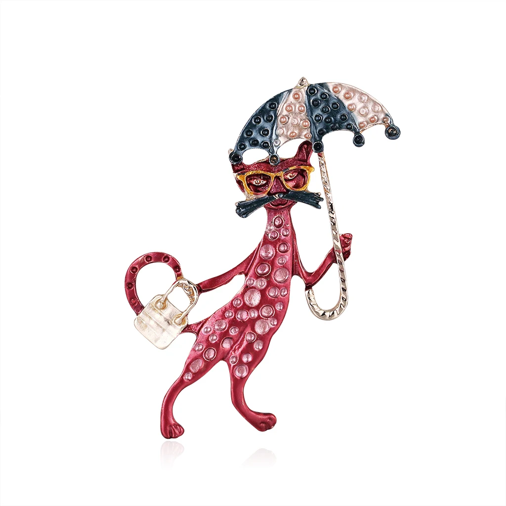Sexy Taking Bag And Umbrella Cat Brooches For Women 2-color Casual Office Brooch Pins Gifts
Sexy Taking Bag And Umbrella Cat Brooches For Women 2-color Casual Office Brooch Pins Gifts