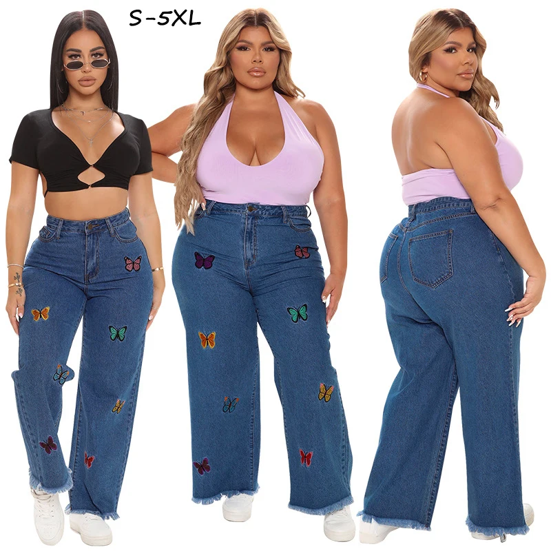 Custom Fashion Wholesale Plus Size Wide Jeans Bell Bottom Denim Stacked Women Jeans Pant
Custom Fashion Wholesale Plus Size Wide Jeans Bell Bottom Denim Stacked Women Jeans Pant