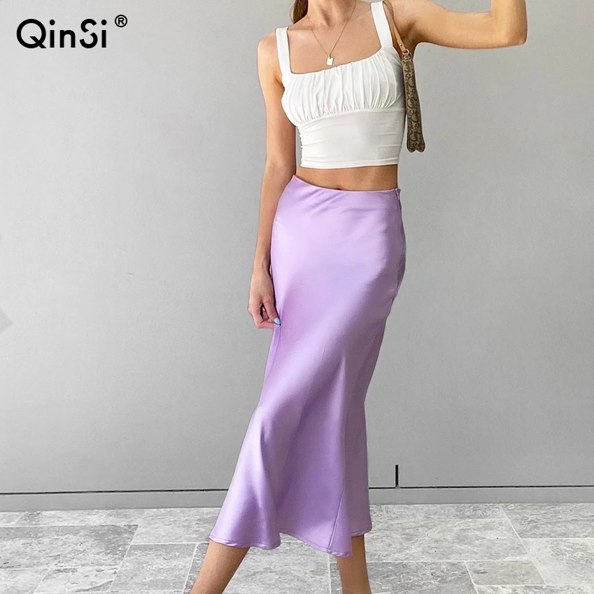 QINSI Ladies High Waisted Skirts 2020 Fashion Women Outfit Satin Skirt Fall 2020 Womens Skirt
QINSI Ladies High Waisted Skirts 2020 Fashion Women Outfit Satin Skirt Fall 2020 Womens Skirt