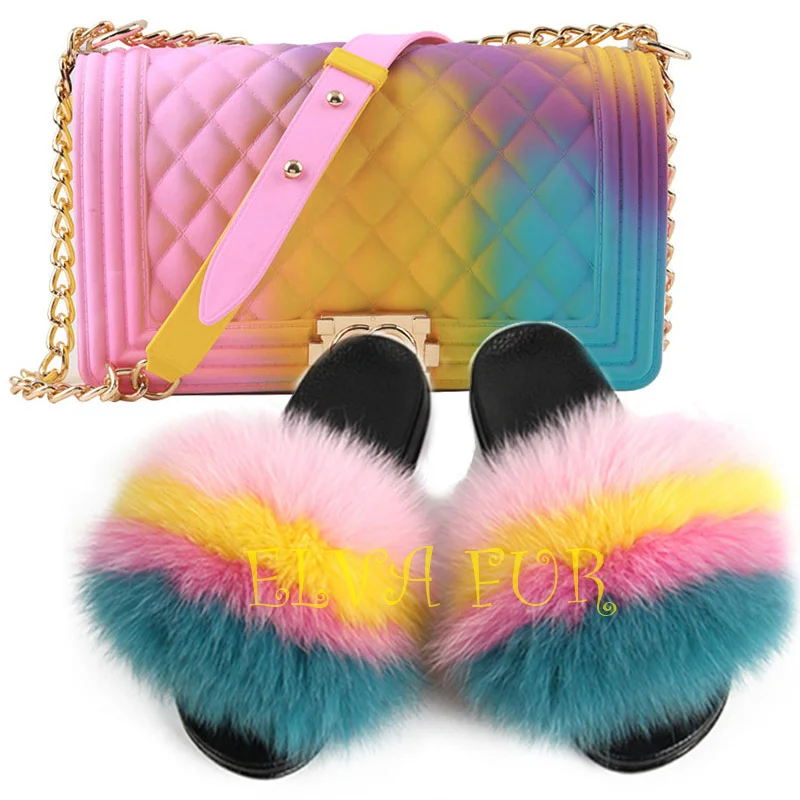 2020 ELVA Custom color and logo women's pvc flat sole fluffy fox fur slipper fur slides, Colours
2020 ELVA Custom color and logo women's pvc flat sole fluffy fox fur slipper fur slides, Colours