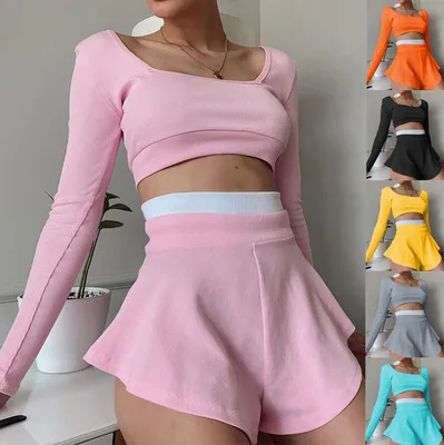 Casual Summer Women Tracksuit Shorts Skirts Set Long Sleeve Skinny Tops And Loose Mini Shorts Two Piece Set Outfits Coldker, Picture
Casual Summer Women Tracksuit Shorts Skirts Set Long Sleeve Skinny Tops And Loose Mini Shorts Two Piece Set Outfits Coldker, Picture
