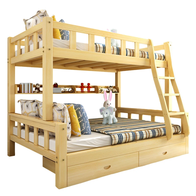 Новый дизайн Китай производитель твердой древесины двухъярусная кровать для малыша спать детская спальня