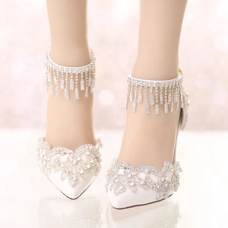 Bling Diamond Tassel Pumps Summer Crystal Sandal Pencil Red Bottom Heels for Woman Ladies Girls, White
Bling Diamond Tassel Pumps Summer Crystal Sandal Pencil Red Bottom Heels for Woman Ladies Girls, White