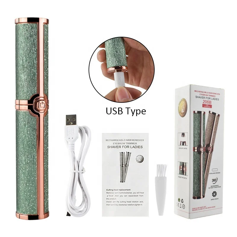 Premium Quality Beauty Eyebrows Razor Trimmer Perfect Hair Remover USB Rechargeable Electric Eyebrow Trimmer, Green/gold
Premium Quality Beauty Eyebrows Razor Trimmer Perfect Hair Remover USB Rechargeable Electric Eyebrow Trimmer, Green/gold
