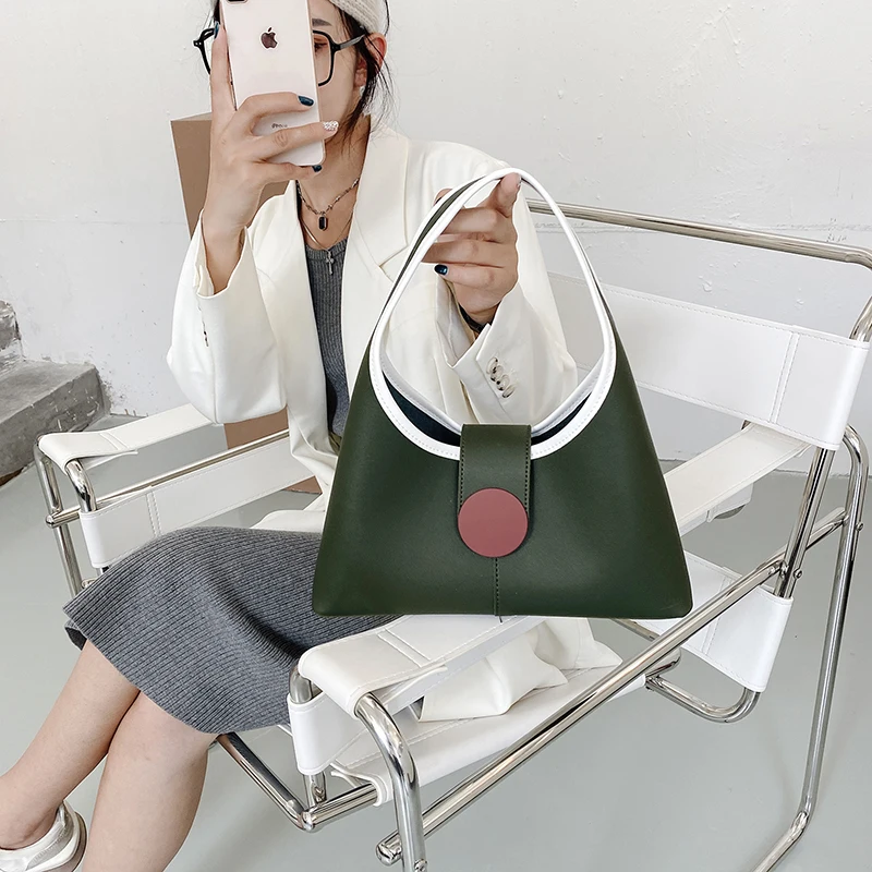product-GF bags-Women Shoulder Bags 2020 Retro Armpit Bag Chic Panelled Color Block PU Leather Handb-1