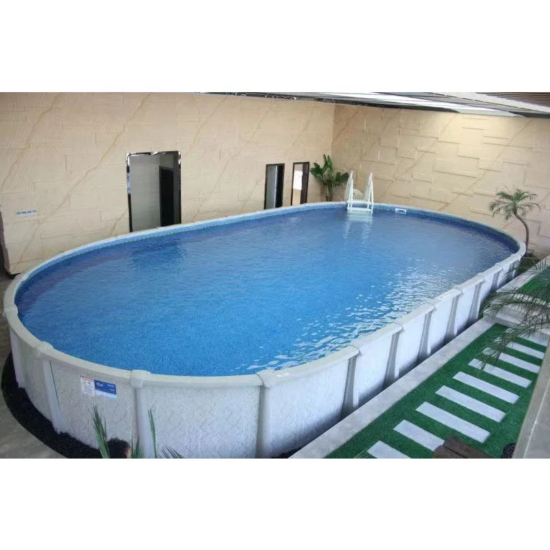

High-quality ground family round and oval metal frame swimming pool sand filter and water pump pool combination accessories, Blue