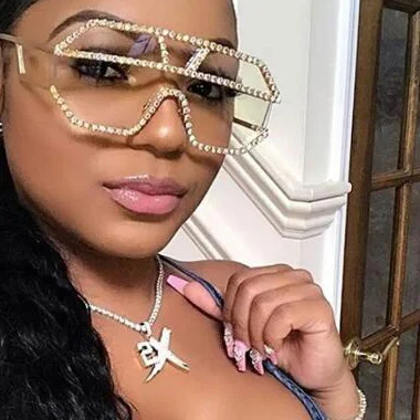 YDING 2021Fashion Shades Uv400 Glasses Brand Designer Oversized Rhinestone Sunglasses Women Big Wide Temple Bling Stones, As sku
YDING 2021Fashion Shades Uv400 Glasses Brand Designer Oversized Rhinestone Sunglasses Women Big Wide Temple Bling Stones, As sku