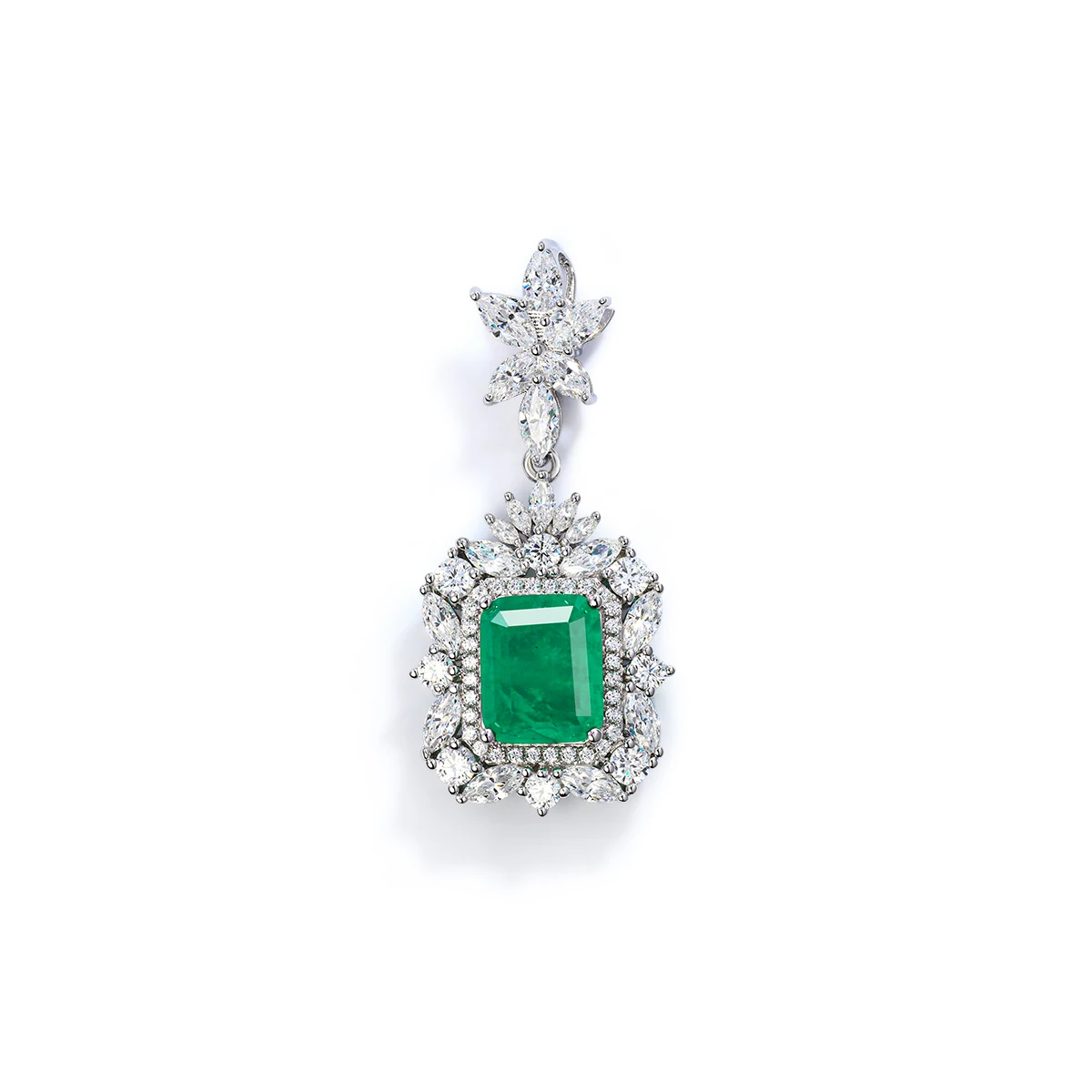 New Arrival Silver Jewelry Synthetic Emerald Stone Pendant Necklace in 925 Sterling Silver Pendant For Engagement, Green
New Arrival Silver Jewelry Synthetic Emerald Stone Pendant Necklace in 925 Sterling Silver Pendant For Engagement, Green