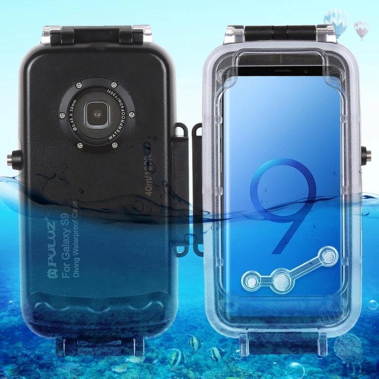 

PULUZ 40m/130ft Waterproof Diving Case for Galaxy S9, Photo Video Taking Underwater Housing Cover