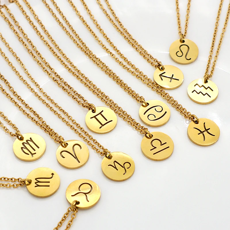 12 constellation zodiac sign neccklace gold plated stainless steel women jewelry charm pendant Arabia zodiac necklace
12 constellation zodiac sign neccklace gold plated stainless steel women jewelry charm pendant Arabia zodiac necklace