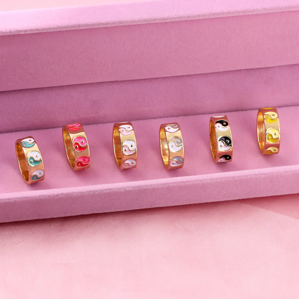 Inexpensive Handmade High Polish Gold Silver Plated Unique Unisex Jewelry Multi Color Yin Yang Rings, Mixed color
Inexpensive Handmade High Polish Gold Silver Plated Unique Unisex Jewelry Multi Color Yin Yang Rings, Mixed color