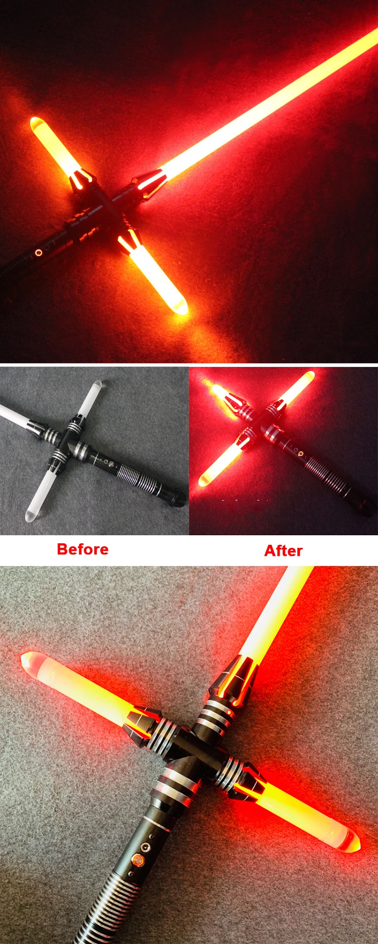 wars starkiller kylo ren red color pc ydd cross led 剑光剑金属