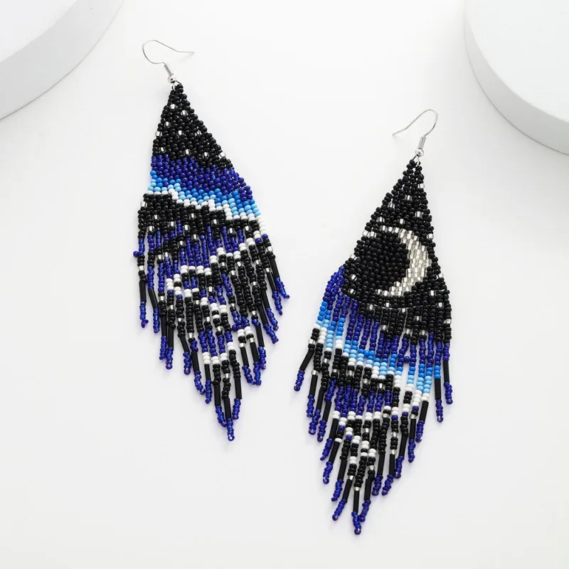 Ethnic Style Radiant Star Seed Beads Earrings Hand-Woven Black Night Bright Moon Long Tassel Earrings Wholesale
Ethnic Style Radiant Star Seed Beads Earrings Hand-Woven Black Night Bright Moon Long Tassel Earrings Wholesale