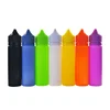Empty e juice pen shape 60ml 2oz Blue Green Orange black white e liquid PET Plastic dropper Bottle with childproof Tamper cap