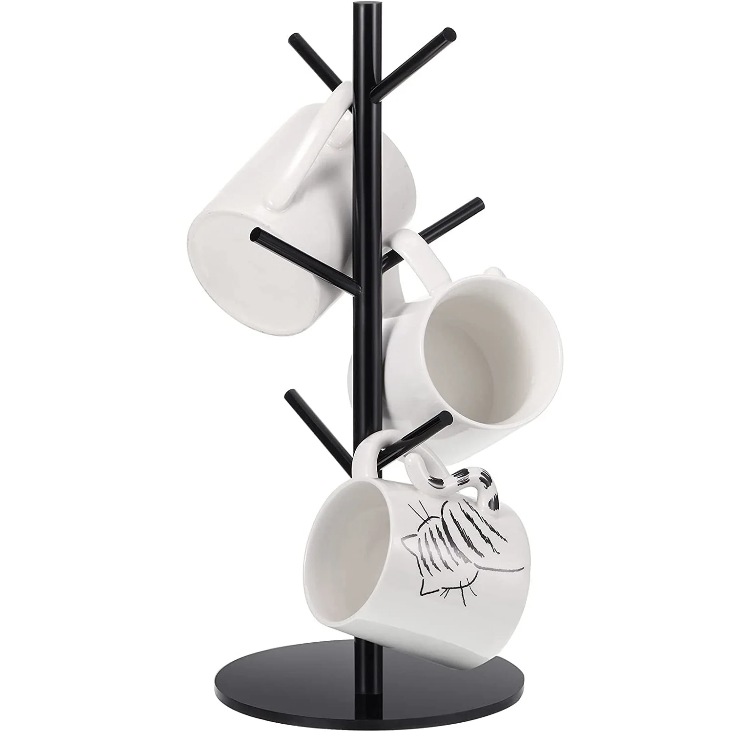 Black Acrylic 14 Inch Coffee Mug Tree Mug Cup Holders for Counter with 6 Hooks Removable Mug Stands for living room office
Black Acrylic 14 Inch Coffee Mug Tree Mug Cup Holders for Counter with 6 Hooks Removable Mug Stands for living room office