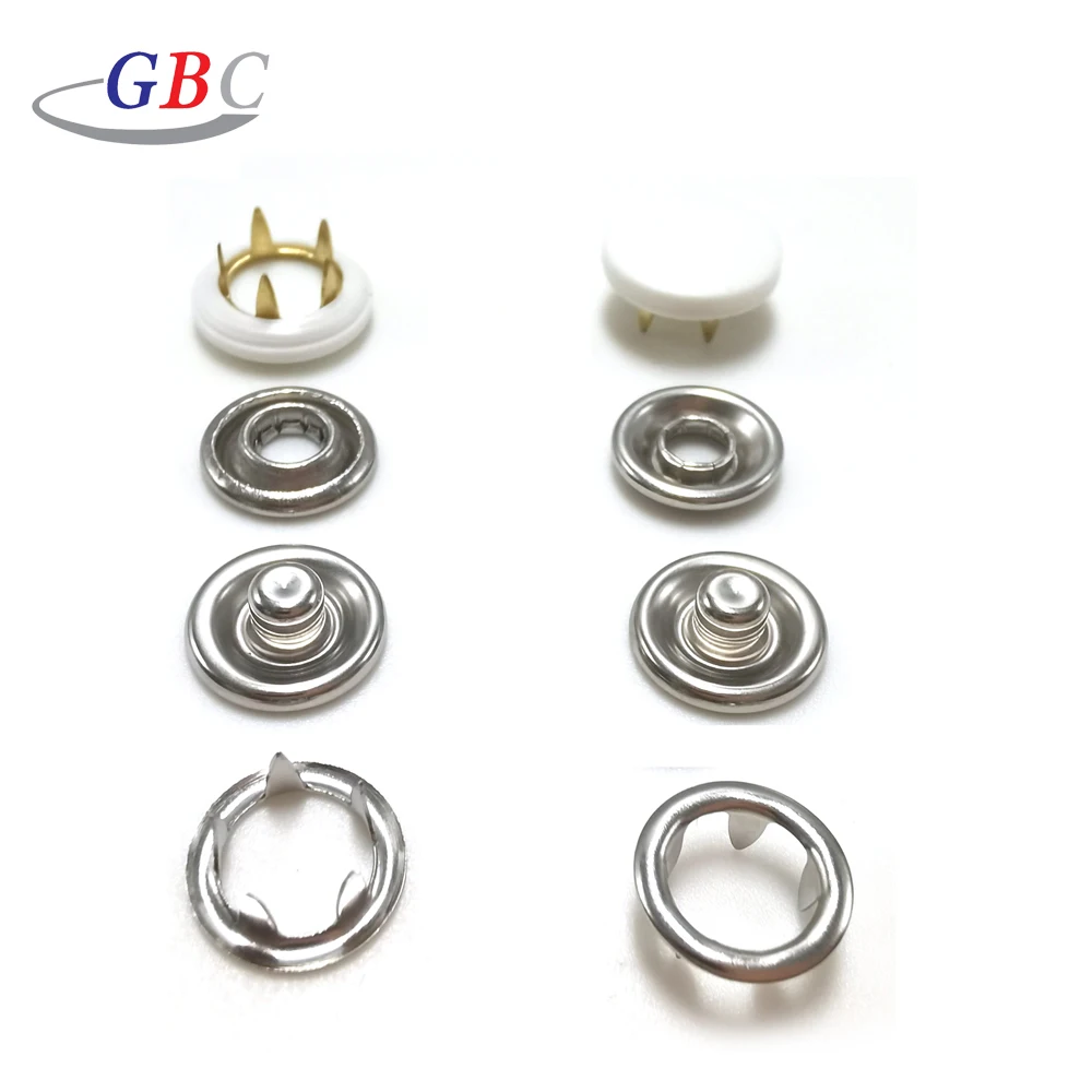 

Factory wholesale Nylon cap metal brass prong snap button for baby clothes, Nickel,custom
