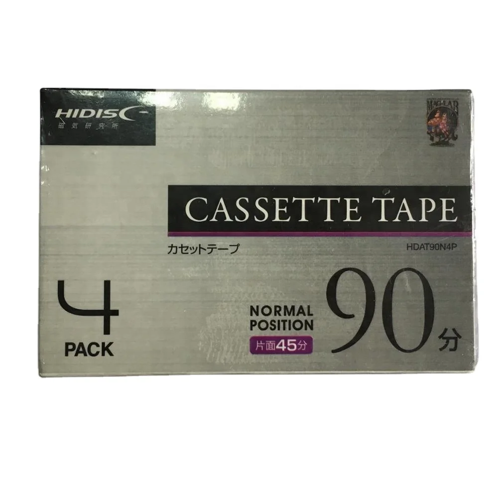 Blank Audio Cassette Tape 90MIN, White clear