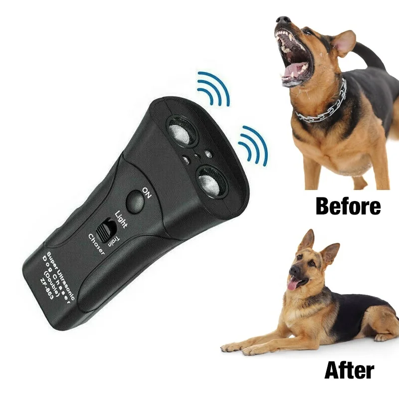

New Ultrasonic Dog Training Repeller Control Trainer Device 3 in 1 Anti-barking Stop Bark Deterrents Dogs Pet Training Device