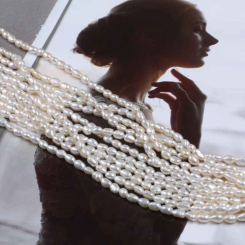 Natural freshwater baroque shaped straight hole pearl necklaces jewelry, White
Natural freshwater baroque shaped straight hole pearl necklaces jewelry, White