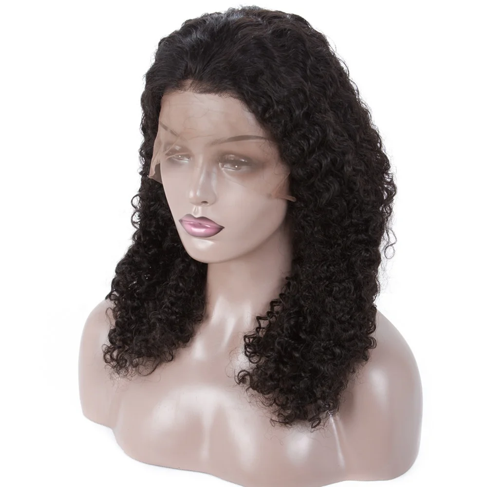 Cheap Jerry Curly Human Lace Wig, Malaysian Hair 360 Lace Front Wig, Natural Color Virgin Hair In UK