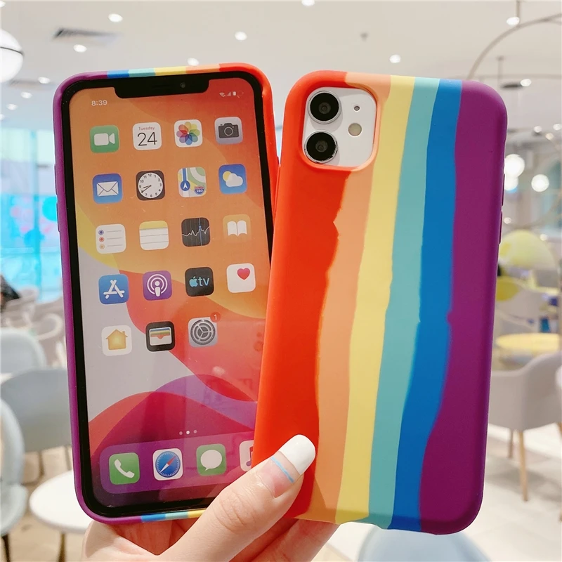 For iPhone 12 Pro Max Case for Apple 11 X 8 7 Plus Bright Rainbow Soft Slim fit Full-Body Shockproof Protective Liquid Silicone
For iPhone 12 Pro Max Case for Apple 11 X 8 7 Plus Bright Rainbow Soft Slim fit Full-Body Shockproof Protective Liquid Silicone