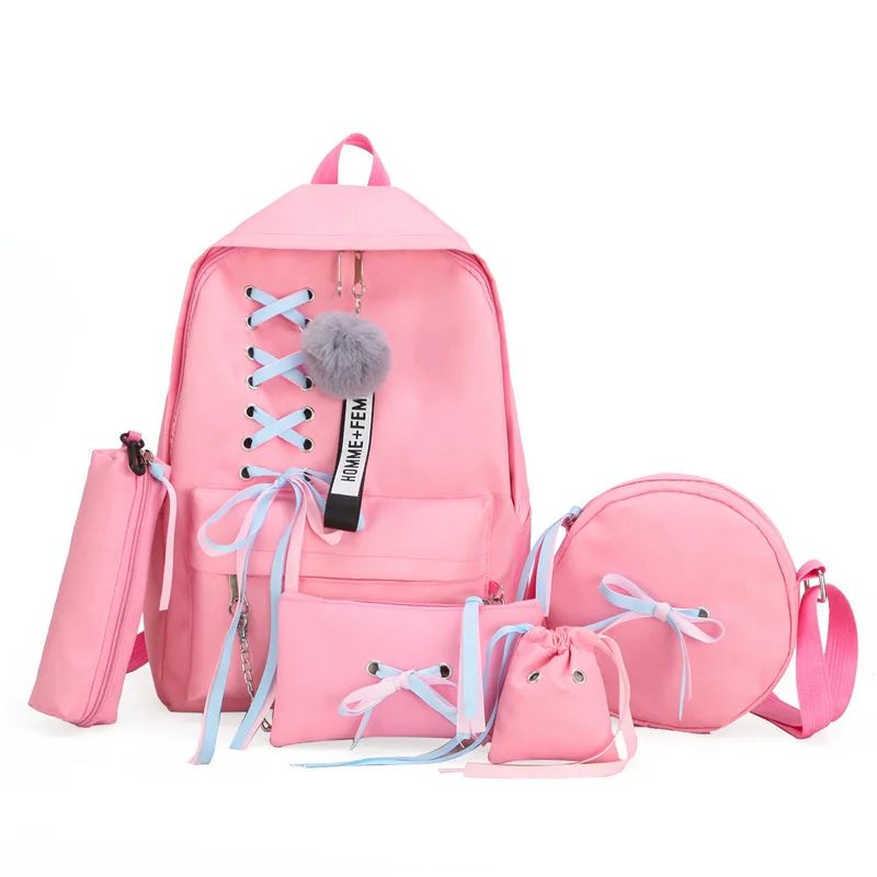 Fashion Pink 5 PCS College Children Girl Kids Bag Backpack School bags for Teenager Girl
Fashion Pink 5 PCS College Children Girl Kids Bag Backpack School bags for Teenager Girl