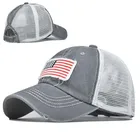 Summer Women fishing Mesh Baseball Cap National Flag Embroidery Ponytail Hat Outdoor Adjustable Bone sun Hat gorras