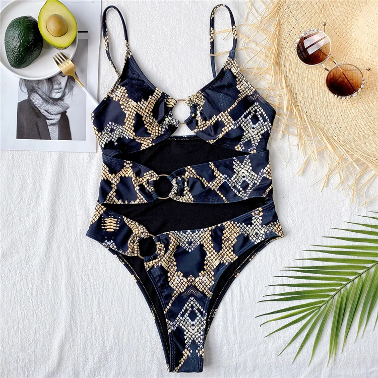 2021 Amazon independent station European and American Printing sexy big steel ring women's one-piece swimsuit swimsuit, 1 colors
2021 Amazon independent station European and American Printing sexy big steel ring women's one-piece swimsuit swimsuit, 1 colors