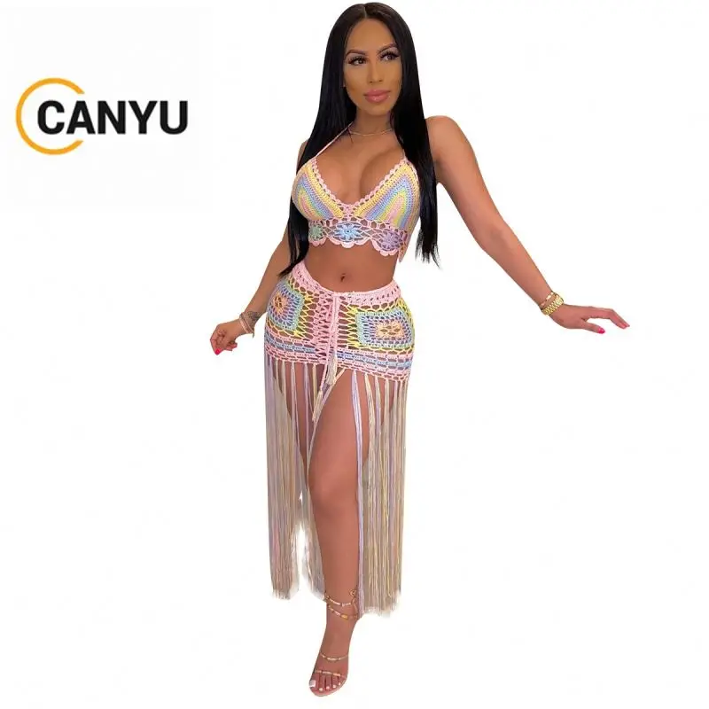 CYB057 Apparel Sexy Two Piece See Through Set Hollow Out Two Piece Set Women Clothing Print 2 Piece Tassel Set
CYB057 Apparel Sexy Two Piece See Through Set Hollow Out Two Piece Set Women Clothing Print 2 Piece Tassel Set